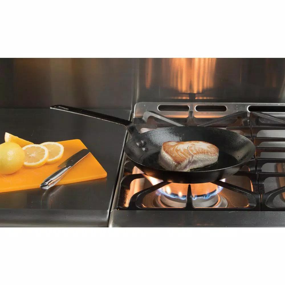 Lodge 10 in. Carbon Steel Skillet, Black Seasoned Heavy Duty Pan
