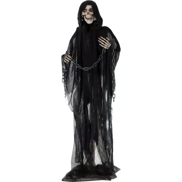 Haunted Hill Farm 5.5 ft. Moaning Grim Reaper Animatronic Halloween Prop