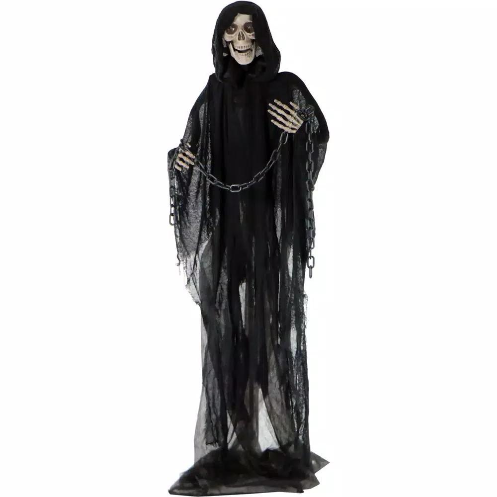 Haunted Hill Farm 5.5 ft. Moaning Grim Reaper Animatronic Halloween Prop