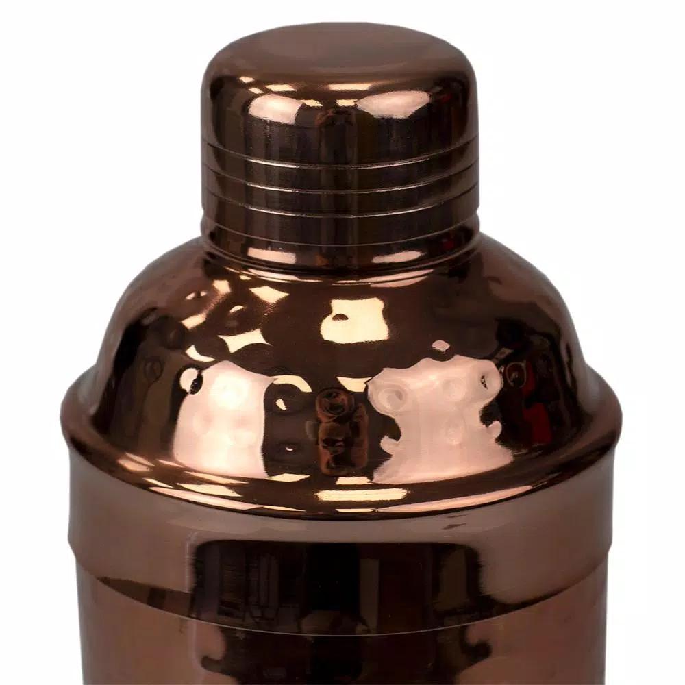 Unbranded Hammered Copper Stainless Steel Cocktail Shaker, 750 ml