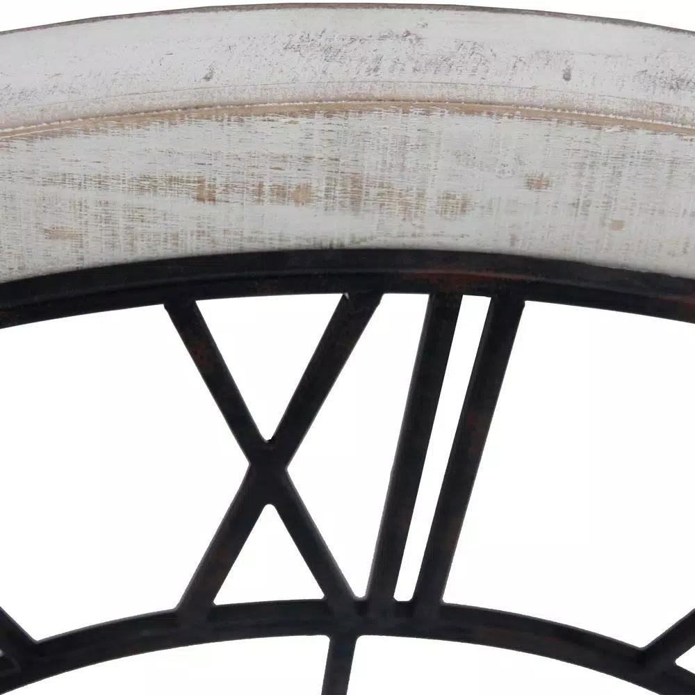 FirsTime & Co. 27 in. Timeworn Farmhouse Wall Clock with Whitewashed Wood Frame