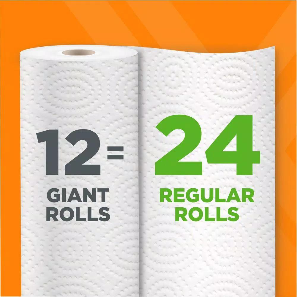 HDX 2-Ply Paper Towels, Ultra Absorbent, Adjust-A-Size, 12 Rolls