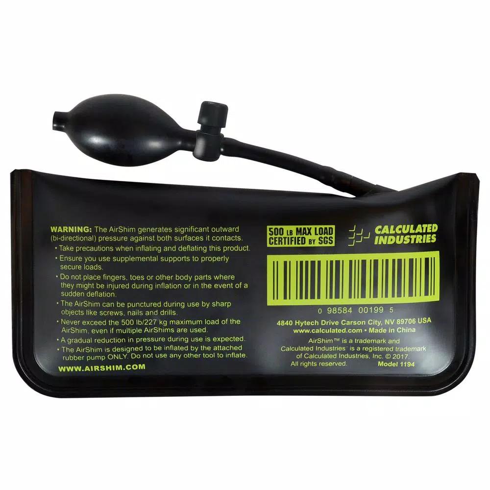 Calculated Industries AirShim Pro XL Inflatable Pry Bar and Leveling Tool, 500 lb Capacity