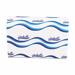 Windsoft Multi-Fold White 1-Ply Paper Towels, 9.4 x 9.25 in, 250 Sheets per Pack, 16 Packs per Carton thumbnail 2