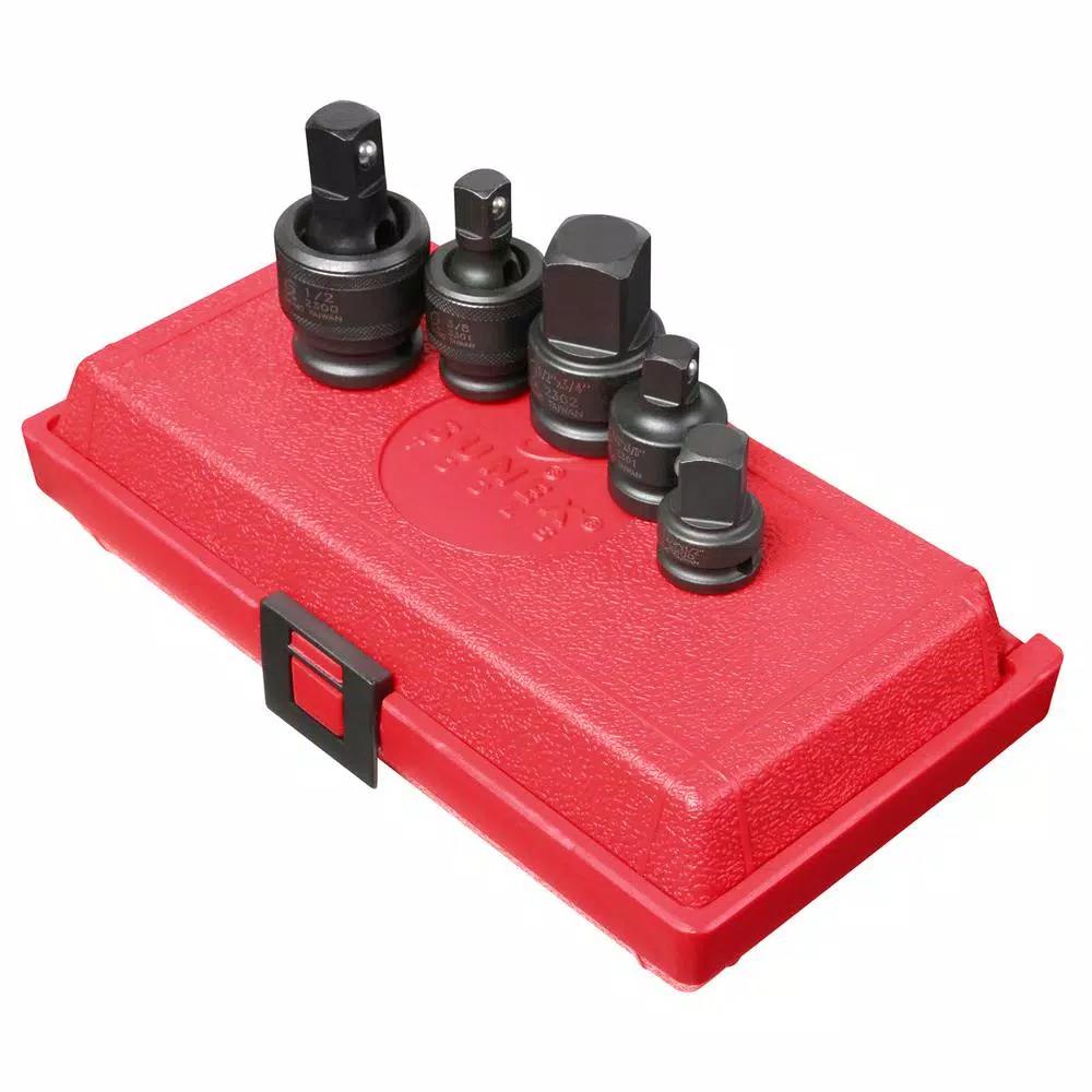 Sunex Tools 5-Piece 3/8 in. and 1/2 in. Drive Adapter and Universal Joint Impact Set