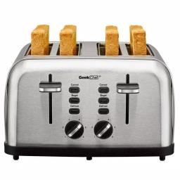 Boyel Living 1500W 4-Slice Wide Slot Toaster with Dual Independent Control Panels, Silver thumbnail 4