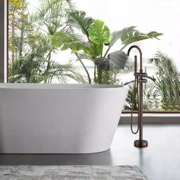 Vanity Art 46 in. Freestanding Single Handle Claw Foot Tub Faucet with Hand Shower, Oil Rubbed Bronze thumbnail 3