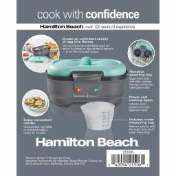 Hamilton Beach Egg Bites Maker and Egg Poacher, Grey thumbnail 6