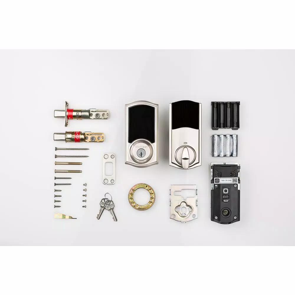 Kwikset Premis Touchscreen Smart Lock Satin Nickel Single Cylinder Deadbolt with Tustin Lever