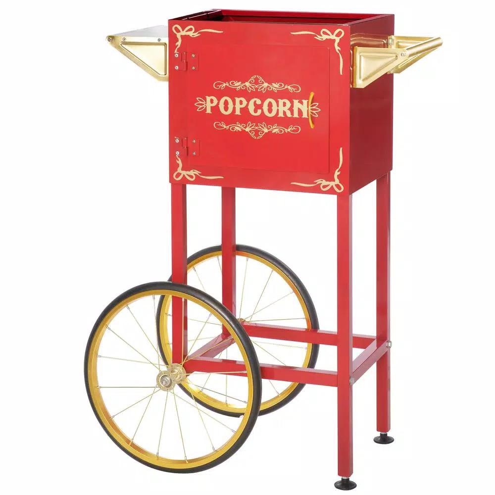 Great Northern Popcorn Red Replacement Machine Cart & Stand with Side Shelf