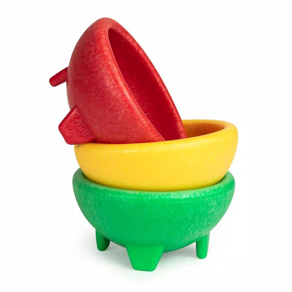 Taco Tuesday 3-Piece Plastic Salsa Bowl Set - 8 fl. oz. Assorted Colors