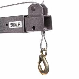 Stark 1100 lbs. Capacity Pickup Truck Hitch Mounted Crane with Hydraulic Lift and Hand Winch thumbnail 4