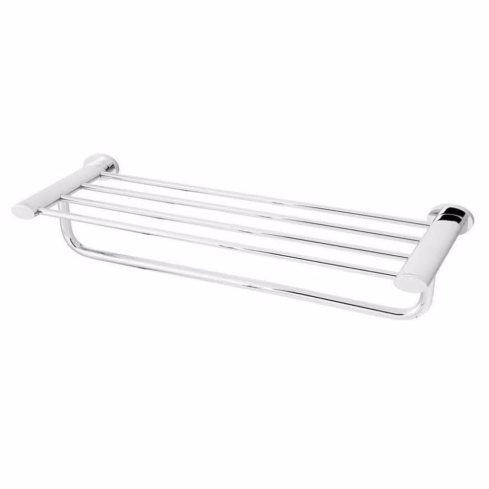 Speakman Caspian Towel Rack with Shelf and Bar, Polished Chrome