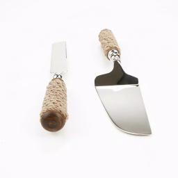 Mind Reader 2-Piece Roped Handle Dessert Tool Set, 18/10 Stainless Steel Cake Knife and Server thumbnail 5
