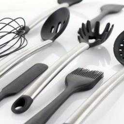 MegaChef 14-Piece Gray Silicone and Stainless Steel Kitchen Utensil Set thumbnail 3