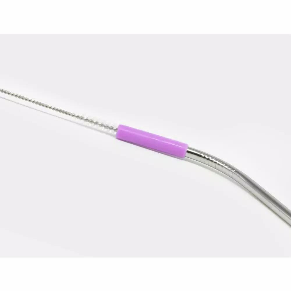 ExcelSteel 14-Piece Stainless Steel Reusable Straw Set with Pastel Silicone Tips - 8 Straight & 4 Curved