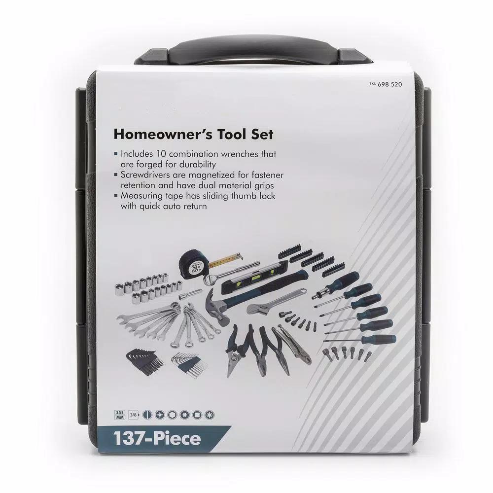 ANVIL 137-Piece Homeowner's Tool Set with 3/8 in. Drive SAE and Metric Sockets