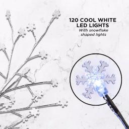 Alpine Corporation 58 in. Frosty Christmas Snowflake Tree with 120 Cool White LED Lights thumbnail 5