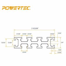 POWERTEC 24 in. Aluminum Multi T-Track Fence for Woodworking Jigs and Fixtures thumbnail 4