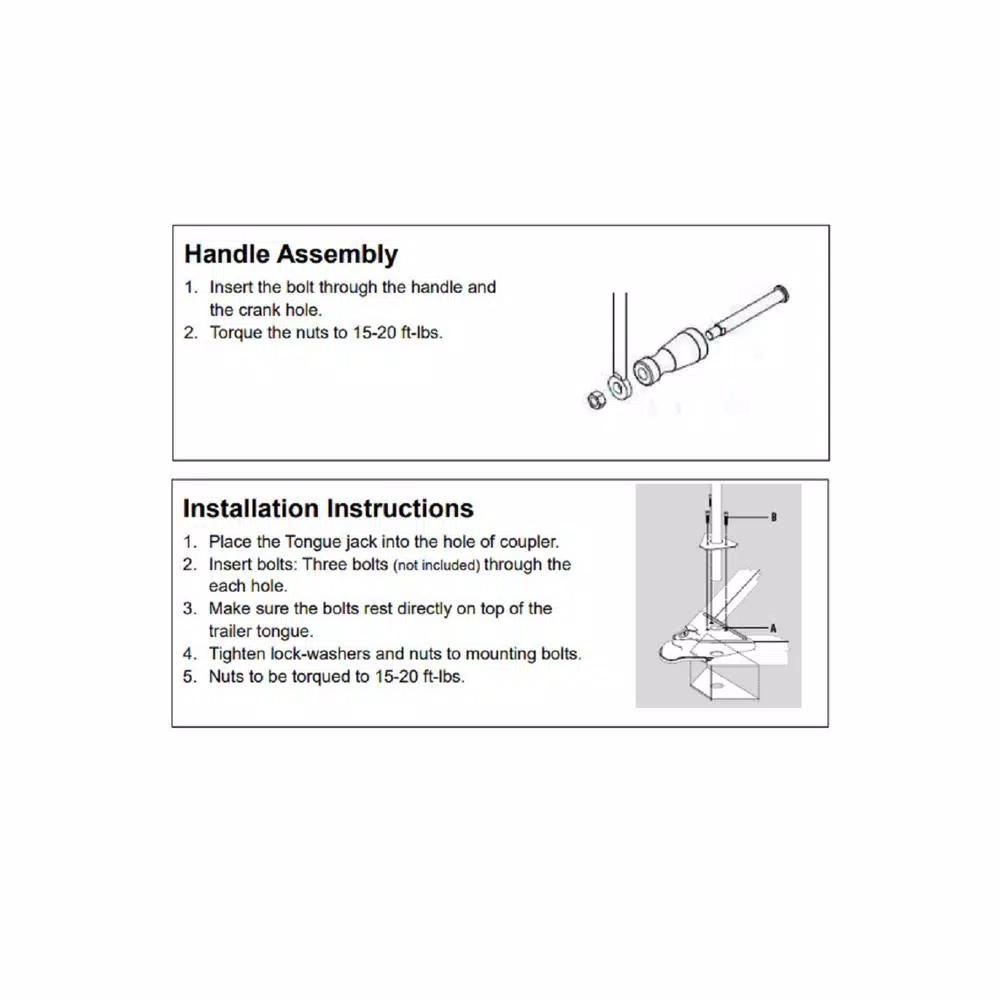 Ultra-Fab Products Ultra Sidewind Manual Tongue Jack, 2 in. Tube, 1000 lbs. Capacity