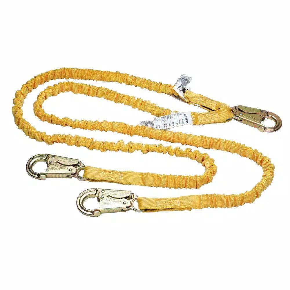 WERNER Upgear 6 ft. SoftCoil Twin Leg Lanyard with Energy Absorbing Inner Core and Snap Hooks