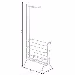 Basicwise Black Metal Toilet Paper Holder and Magazine Rack, Freestanding Dual-Purpose Bathroom Storage thumbnail 6