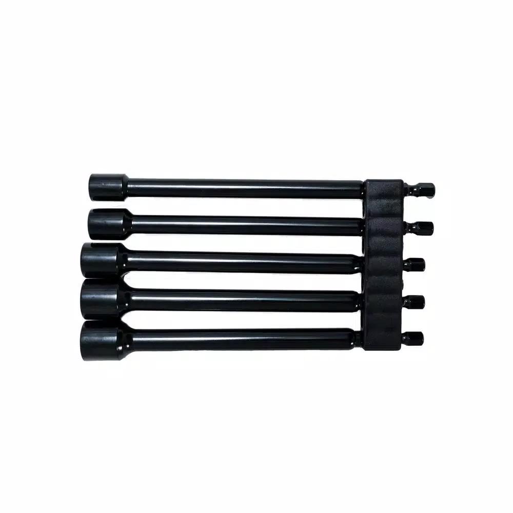 Industro 5-Piece SAE Magnetic Power Nut Setter Set, 1/4 in. to 1/2 in., S2 Steel