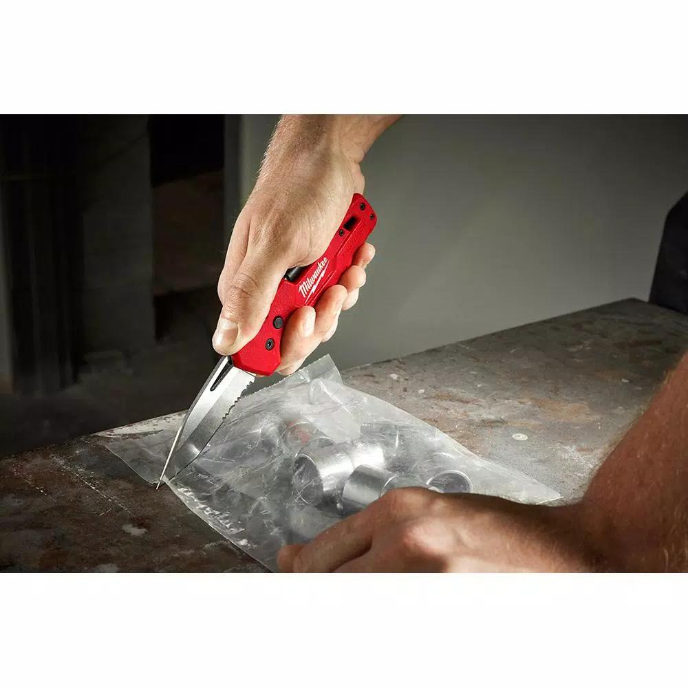 Milwaukee FASTBACK 5-in-1 Folding Utility Knife with 3 in. Tanto Blade