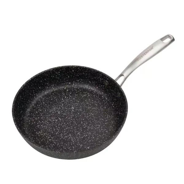 MasterPan Granite Ultra 11 in. Cast Aluminum Nonstick Ceramic Frying Pan, Black Marble