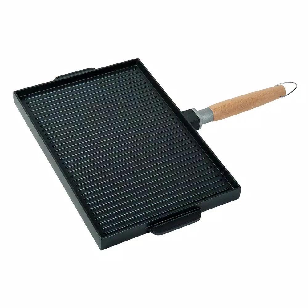 MasterPan Innovative Series 15 in. Cast Aluminum Nonstick Grill and Griddle Pan, Black