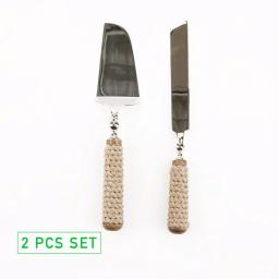 Mind Reader 2-Piece Roped Handle Dessert Tool Set, 18/10 Stainless Steel Cake Knife and Server thumbnail 8