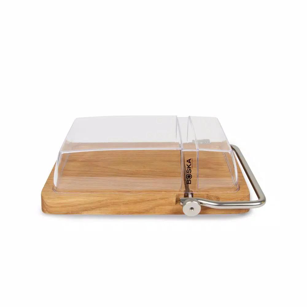 Boska Petit Paris Oak Cheese Board with Integrated Cutting Wire and Protective Dome