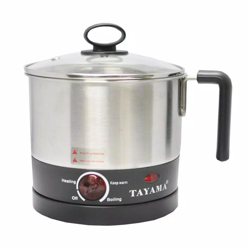 Tayama 1 Qt. Stainless Steel Slow Cooker with Temperature Control and Glass Lid