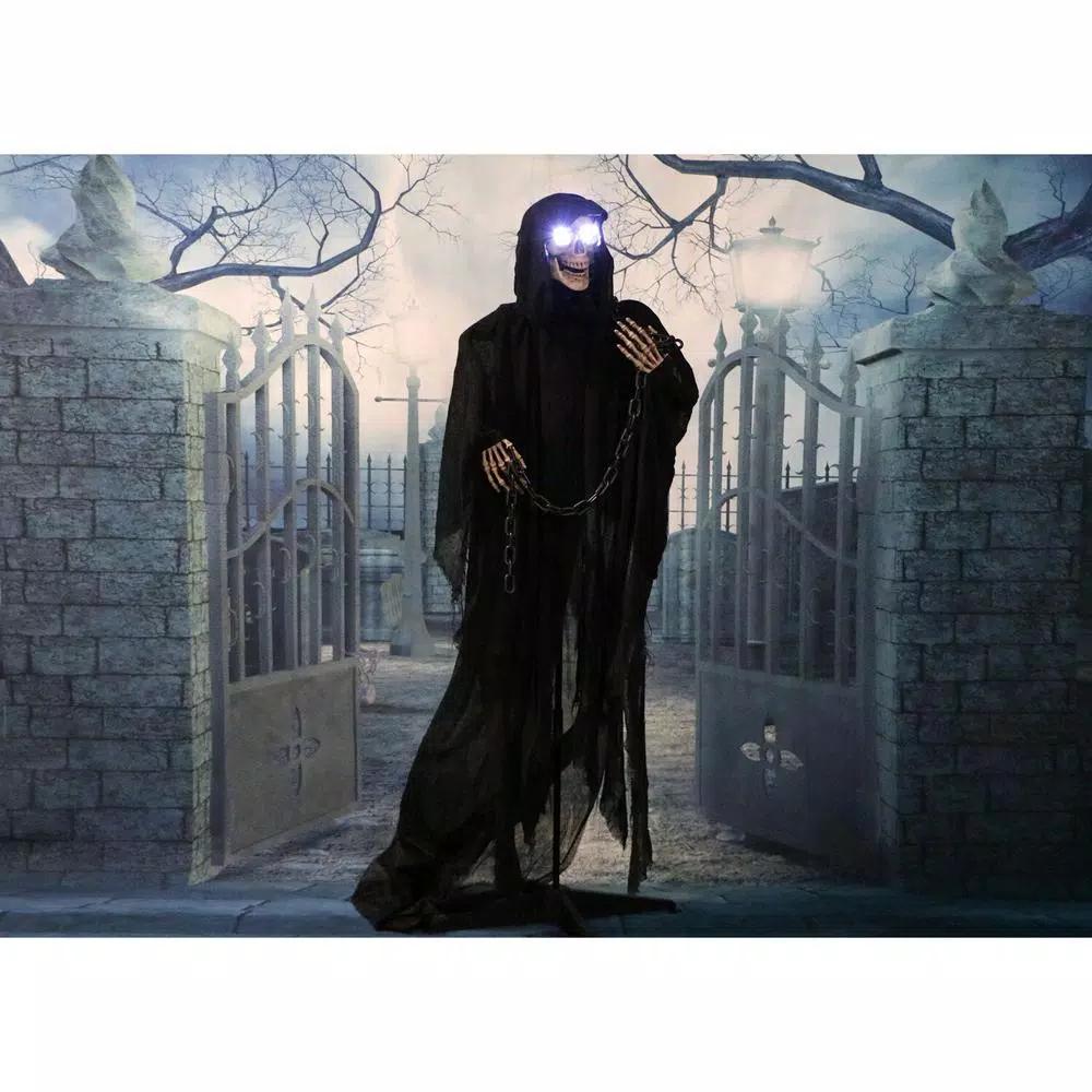 Haunted Hill Farm 5.5 ft. Moaning Grim Reaper Animatronic Halloween Prop
