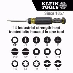 Klein Tools 15-in-1 Multi-Bit Ratcheting Screwdriver with Cushion-Grip Handle thumbnail 3