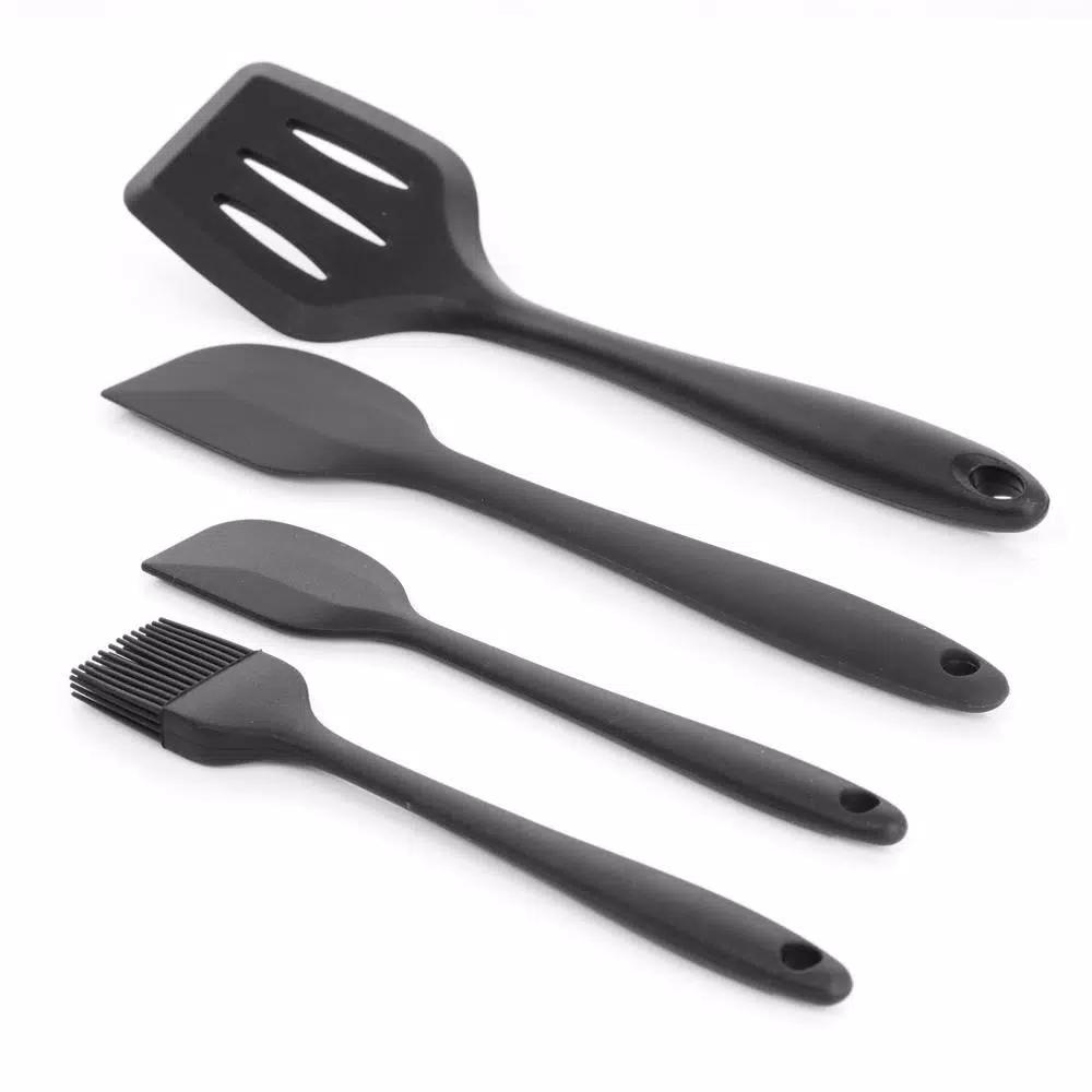 MegaChef 12-Piece Black Silicone Kitchen Utensil Set