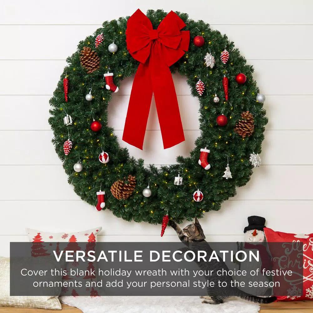 Best Choice Products 48 in. Pre-Lit LED Spruce Artificial Christmas Wreath with 200 Warm White Lights