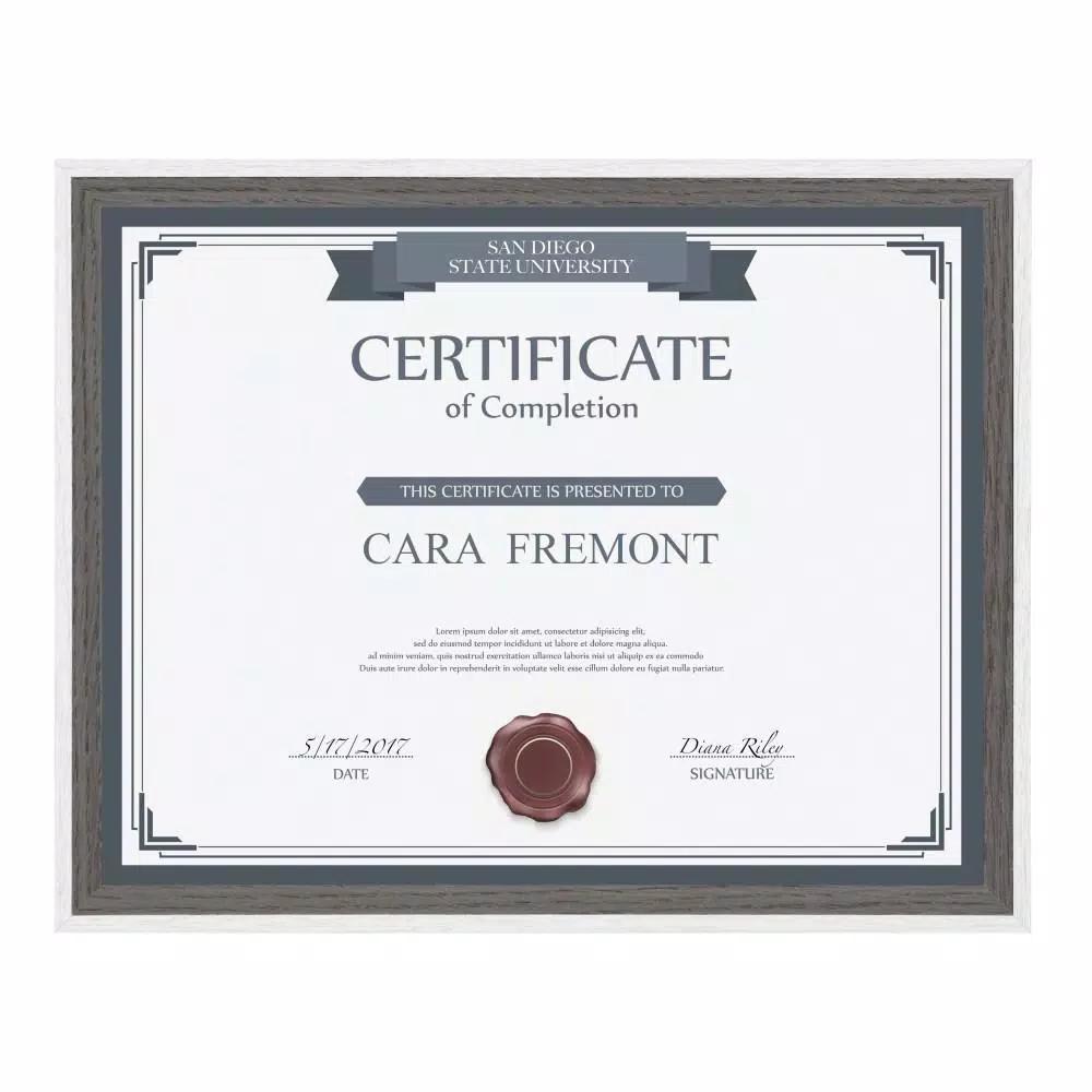 Kate and Laurel Gibson 8.5 x 11 in. Modern Document Picture Frame Set, Gray and White, 4-Pack