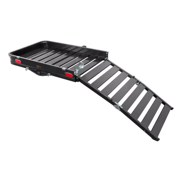 CURT Aluminum Hitch Cargo Carrier with Folding Ramp, 500 lb. Capacity, 2 in. Receiver