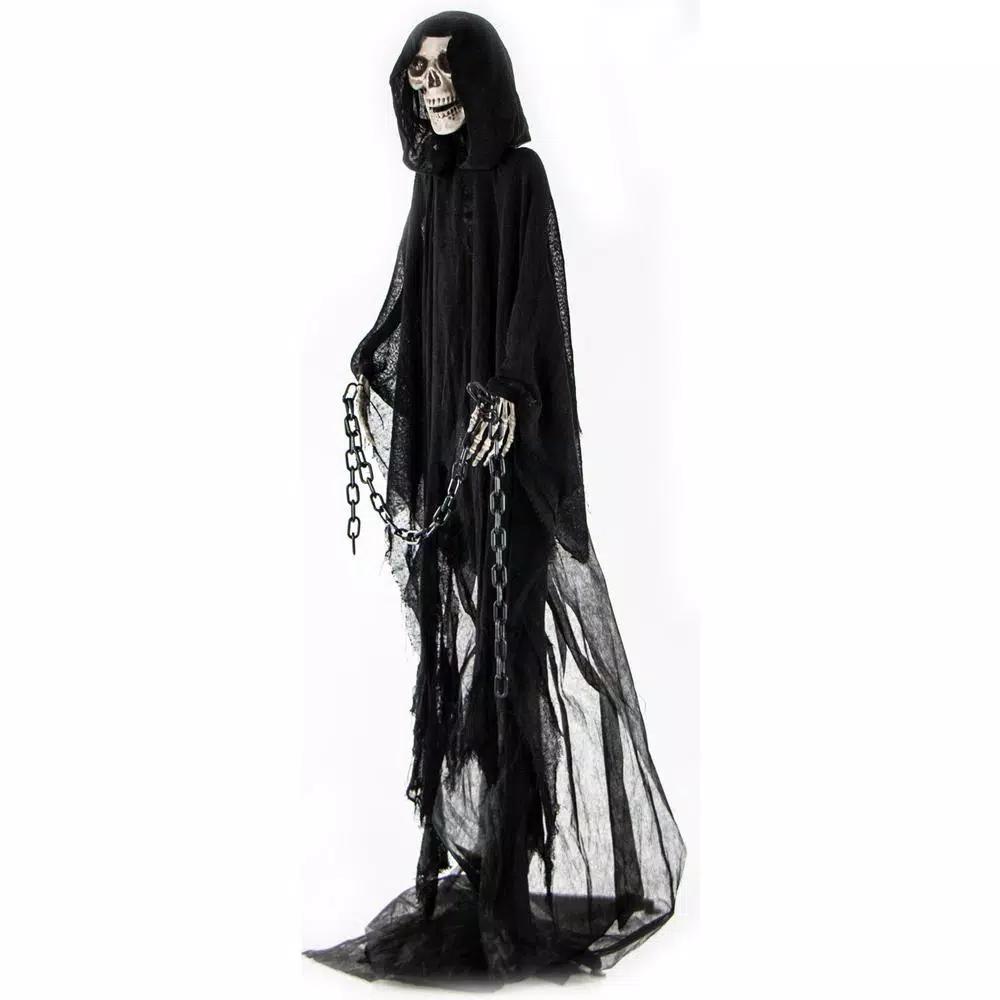 Haunted Hill Farm 5.5 ft. Moaning Grim Reaper Animatronic Halloween Prop