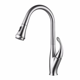 Vanity Art Chrome Single-Handle Pull-Down Kitchen Faucet with 360 Degree Swivel Spout thumbnail 4