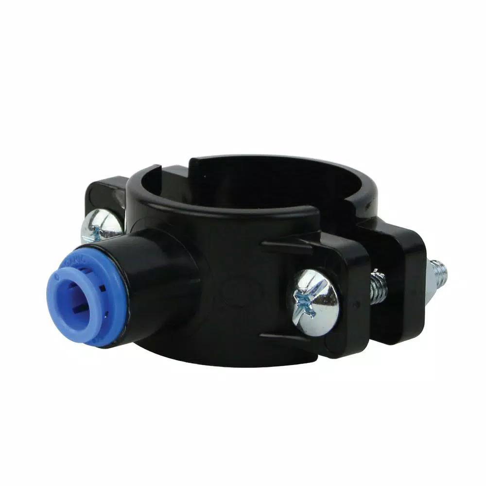 APEC Water Systems 3/8 in. Quick-Connect Drain Saddle Clamp for RO Systems, Fits 1-1/4 in. to 1-1/2 in. Drain Pipes