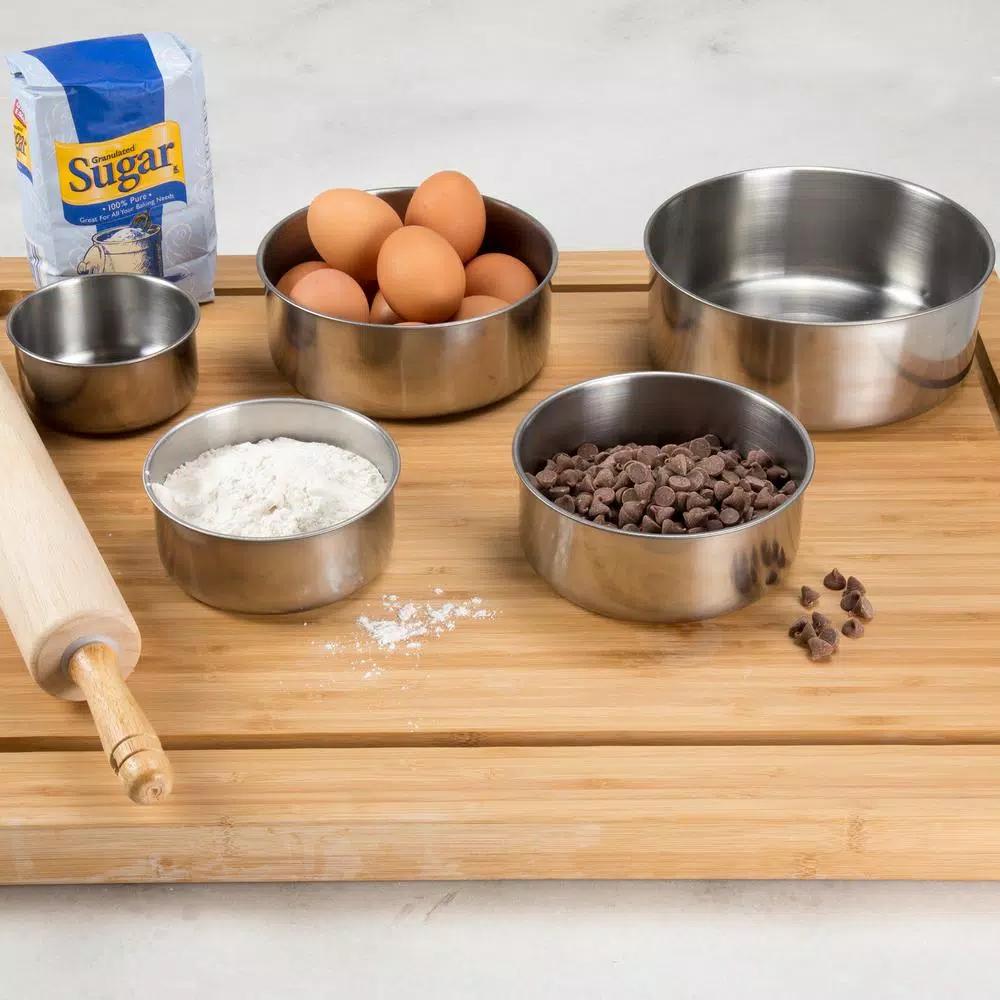 Chef Buddy 5-Piece Stainless Steel Nesting Bowl Set with Airtight Lids