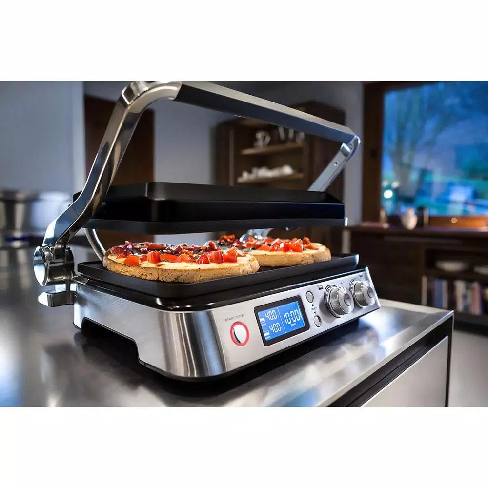 DeLonghi De'Longhi Livenza All-Day Indoor Grill with FlexPress System, Stainless Steel, 130 sq. in.