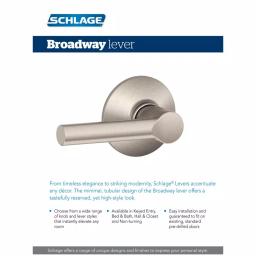 Schlage Broadway Matte Black Passage Lever with Greenwich Trim thumbnail 4