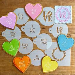 Designer Stencils Sweetheart Sayings Cookie Stencil Bundle - 9 Pattern Decorating Set thumbnail 5