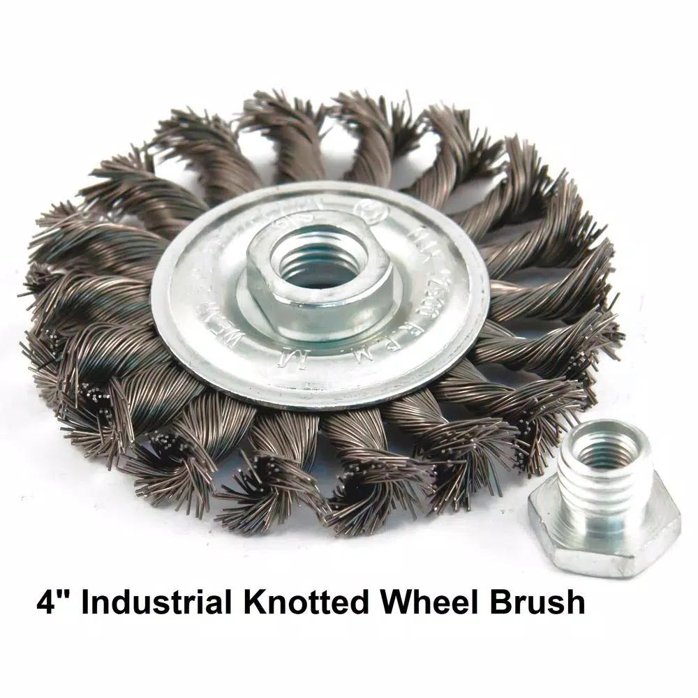 MIBRO 7-Piece Industrial Wire Brush and Hand Brush Set for Deburring, Rust and Scale Removal