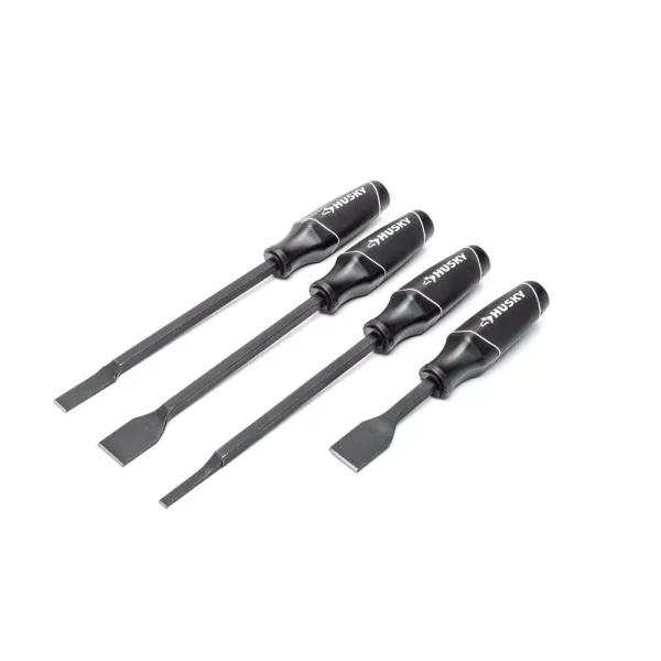 Husky 4-Piece Scraper Set with Ergonomic Cushion Grip
