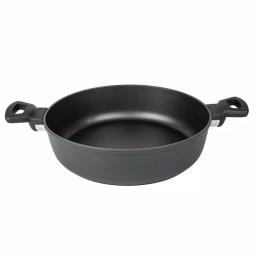 MasterPan Modern Series 5 qt. Cast Aluminum Nonstick Saute Pan with Glass Lid, Black thumbnail 2