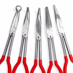 Stark 11 in. Long Reach Needle Nose Pliers Set, 5-Piece Professional Tool Kit thumbnail 2
